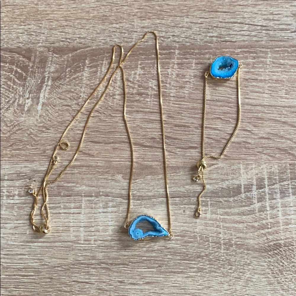 Adjustable matching necklace and bracelet